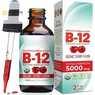 B12 Liquid Dropss - Cherry Flavor Vitamin B12 Supplement 60ml