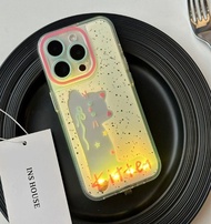 FREE LENS !! Case iPhone LED Lampu Nyala | Cute Kartun • Aesthetic Glow & Anti Sidik Jari Melindungi