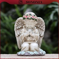 [SONONIA] Angel Garden Statue Solar Decor Garden Figurine Praying Angel Figurine for