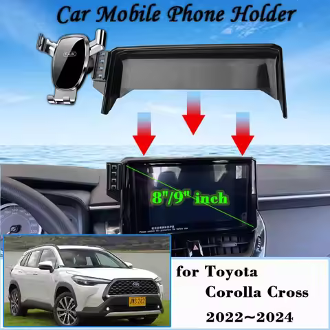 Car Mobile Phone Holder for Toyota Corolla Cross XG10 2022 2023 360° Rotating Car Mount GPS Bracket
