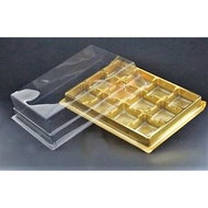 Food Tray Container PVC 12 Cavity Case with Cover (Gold) CN422 10pcs/pkt