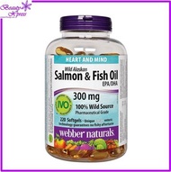 Webber Naturals - 野生阿拉斯加三文魚魚油 (300 毫克) 220 粒晶透腸溶軟膠囊 [平行進口] 此日期前最佳:2027年04月30日