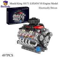 King Mould 10171 Lsx454 V8 Engine Motorized Simulation Model Electrically Drive Building Bloc