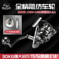 Kemeilong All-Metal Aluminum Alloy Body Fishing Reel Carbon Brake Stainless Steel Chainring Spinning