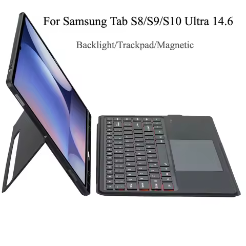 Detachable Backlit Keyboard Cover for Samsung Galaxy Tab S10 Ultra 14.6 S8 Ultra S9 Ultra, Keyboard 