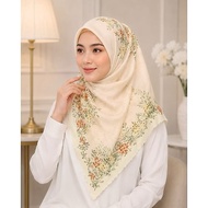 [Part FL] Tudung Bawal Fabulous Colours Cotton Premium Printed Bidang 45 Laser Cut - Square Hijab Bw