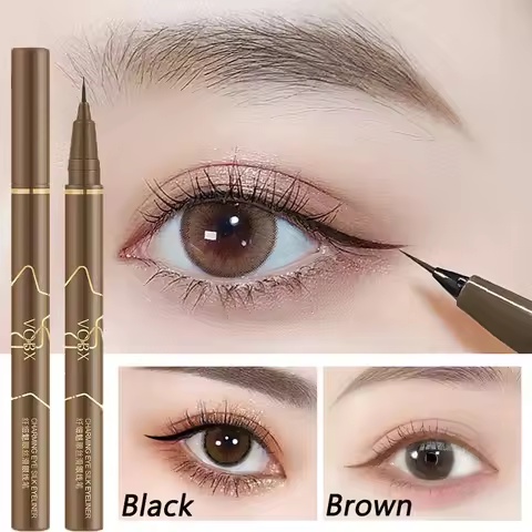 Brown Liquid Eyeliner Lasting Waterproof Sweatproof Eyeliner Lying Silkworm Pen Natural Eyes Makeup