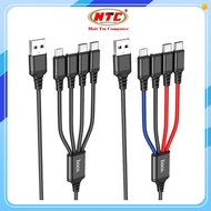 [Top Value] Hoco X76 4-head charging cable with 2 Type-C / MicroUSB / LN ports, 1M long, max 2A - Nh