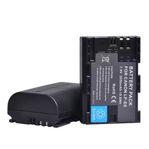 DuraPro 2650mAh LP-E6 LPE6 LP E6 E6N LP-E6N Battery + Charger for Canon EOS 6D 7D 5D Mark II III IV 