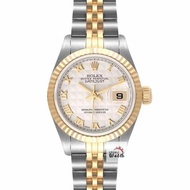 【大眾名錶】ROLEX勞力士 79173 Datejust 蠔式女錶 白色菱格紋面盤 羅馬時標 全配件 大眾名錶G289