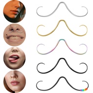 1 PC Stainless Steel Nose Ring Piercing 14G/16G Nose Piercing Mustache Septum Ring Piercing for Wome
