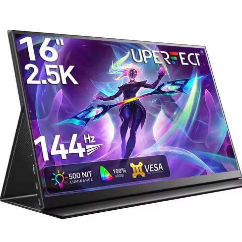 UPERFECT 2K 144Hz 450nits Portable Gaming Monitor 16" 2560x1600 QHD Display HDR FreeSync Laptop Eye 