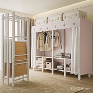 Wardrobe Free Installation Simple Steel Frame Rental Room Foldable Integrated Wardrobe Installation 