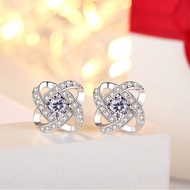 Petchara Jewelry ต่างหูเพชรโมอีส 50 ตังค์ เงินแท้ S925 น้ำ 100-98 D-VVS1 : D3026