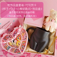 Cute Ceramic Coffee Cup Set with Spoon Cat Design Gift Box Ideal for Festive Celebrations And Creati