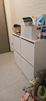 IKEA BISSA 兩格鞋櫃 白色