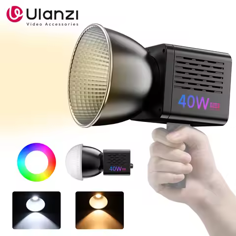 Ulanzi 40W RGB COB Video Light 3400mAh 2500K-6500K for Live Streaming Home Studio Commercial Camera 