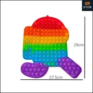 G9 Stor Tik Tok Pop It Push Bubble Sensory Fidget Rainbow Among Us Shape Pattern 27.5cm x 29cm
