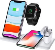 ワイヤレス充電器 4in1 iPhone充電器 Apple Watch Airpods/Pro充電 iPhone 16/15/14/13/12/11/X/XS/XR/8/8Plus, Samsung 