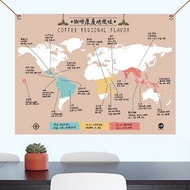 【訂製】世界地圖掛布/咖啡產地