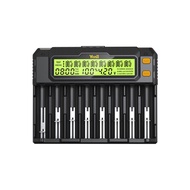 Yonii R8 เครื่องชาร์จเร็ว 8 ช่อง รองรับแบตเตอรี่ Li-ion 18650/21700/20700/26650 Ni-MH AA/AAA และ Lif
