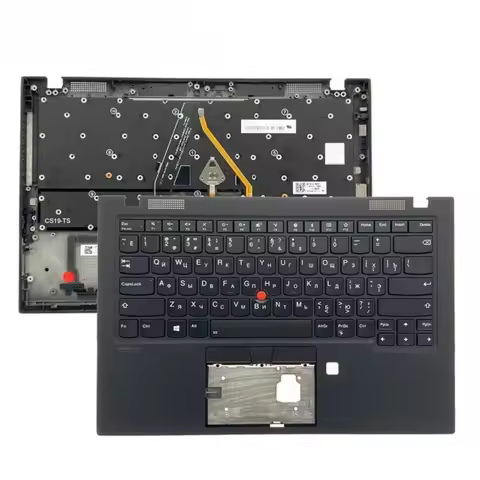 ^RU Russian Keyboard With Shell Palmrest Upper Case Shell for Lenovo Thinkpad X1 Carbon 7 8 th Gen C