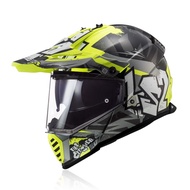 Mũ bảo hiểm Fullface Dual Sport LS2 PIONEER MX436 - BLACK H-V YELLOW