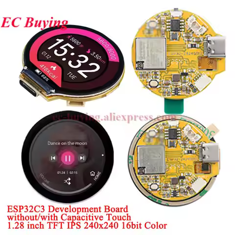 ESP32-C3 ESP32C3 Development Board 1.28 Inch TFT IPS LCD Screen Display GC9A01 WiFi/Ble Module with 