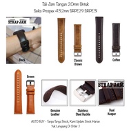 Qrg 20mm Leather Strap Seiko Prospex 43.2mm SRPE29 SRPE31 - Men's Leather Watch Strap