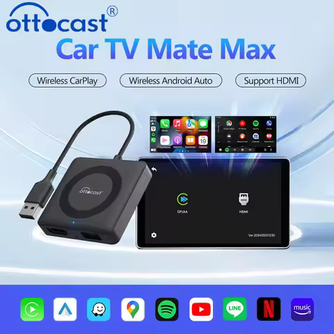 OTTOCAST Car TV Mate Pro C4 Car Accessories Wireless CarPlay Android Auto Adapter Video Converter fo