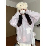 COD 2026 Star Soft Waxy Lazy Style Blue Sweater Women Autumn Winter Mink Wool Pullover Round Neck Th