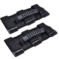 2pcs Roll Bar Grab Handle Handles Black for Jeep Wrangler CJ YJ TJ JK 3 Straps