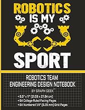 Robotics Team Engineering Design Notebook: Alternating Numbered Graph and Lined Pages for Robotics C