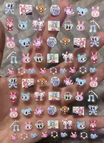 Angelblue Y2k Sanrio Tamagotchi Cartoon Nail Stickers Mobile Stickers Account Stickers Decoration Gi