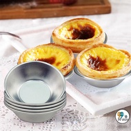 HOT 10Pcs Reusable Tinplate Flower Egg Tart Mold / Alloy Cupcake Egg Tart Mold / Nonstick Ripple Egg