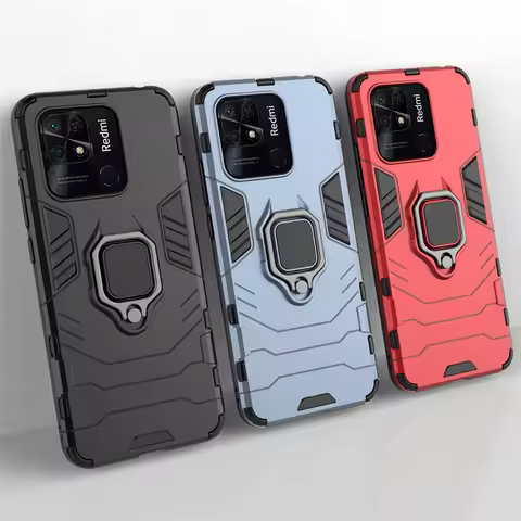 For Redmi 10C Cover Case Redmi 10C Capas Shockproof Back Hard Stand Magnetic Armor Ring Holder Case 