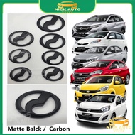 1PC Perodua Viva Aruz Myvi Alza Bezza Axia Front & Rear Logo Emblem Matt Black Carbon