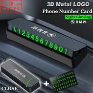 BMW Car Phone Number Card Luminous Sticker Metal Car Logo Temporary Parking Stop For Z4 E89 E85 X5 G