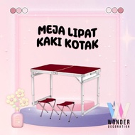 ADA Meja Lipat Kaki Kotak + Kursi Meja Lipat Koper Meja Portable