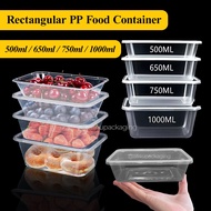 Rectangular Disposable Plastic Food Container 500ml 650ml 750ml 1000ml  Bekas Plastik Makanan Plasti