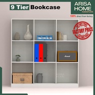 ArisaHome 9 Tier Bookcase / 9 Cube Bookcase / Almari Buku / Rak Buku Rack Shelf / Book Shelf Display