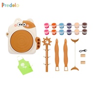 predolo Electric Pottery Wheel for Kids Pottery Kit Sculpting Clay Tools for DIY Pottery