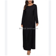 Ladies Long Dress M TO 6XL. Very comfortable Maxi Long sleeve.kain garis garis