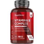 Vitamin B Complex Tablets, 365 Tablets Vegetarian One Tablet Daily (1 Year), Containing Biotin, Foli
