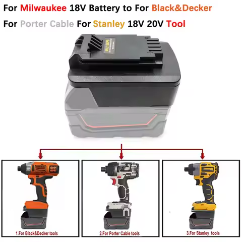 MIL18BPS Battery Adapter For Milwaukee M 18 18V Li-ion Battery to For Black&Decker/Porter Cable/Stan