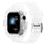 เคส + สายสำหรับ Apple Watchสายรัดข้อมือซิลิโคนสำหรับ Apple Watch Band 44Mm 40Mm 45 Mm 41mmm 38Mm 42Mm 44 45 Mm Mecha I Watch Series 3 4 5 6 Se 7