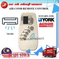 YORK ACSON AIR COND REMOTE CONTROL REPLACEMENT YK-002