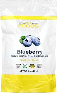 California Gold Nutrition Foods, Freeze-Dried Blueberry, Ready to Eat Whole Freeze-Dried Berries, 1 