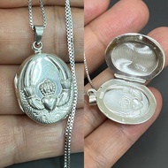 海外搜回 愛爾蘭克拉達 CLADDAGH 開蓋純銀925相片盒情侶吊墜
