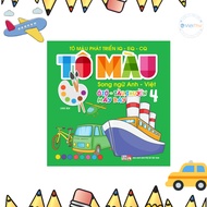 Book - Coloring to Develop IQ- EQ - CQ Cars - Boats - Planes - Bilingual English - Vietnamese - volu